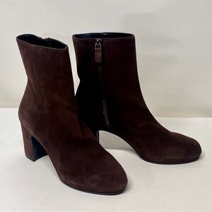 Stuart Weitzman Dark Brown Suede Ankle Booties